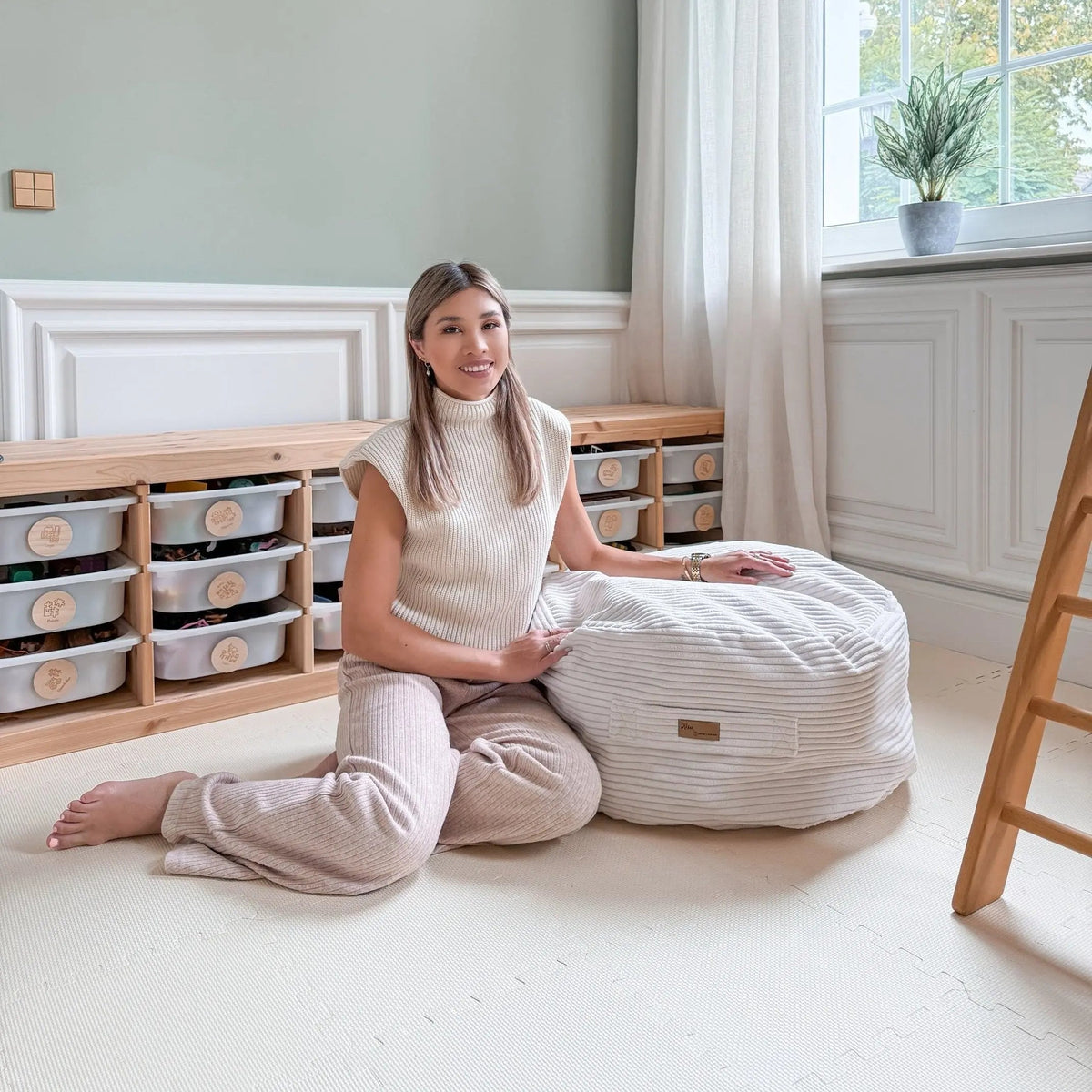 Sitzsack Cord – mit Stauraum, Hide & Seat