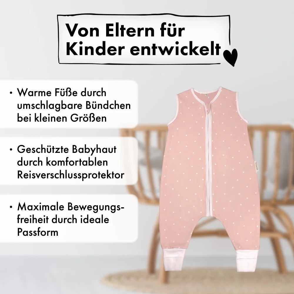 Sommer-Schlafsack mit Füßen Zarter Tupfen Rosé