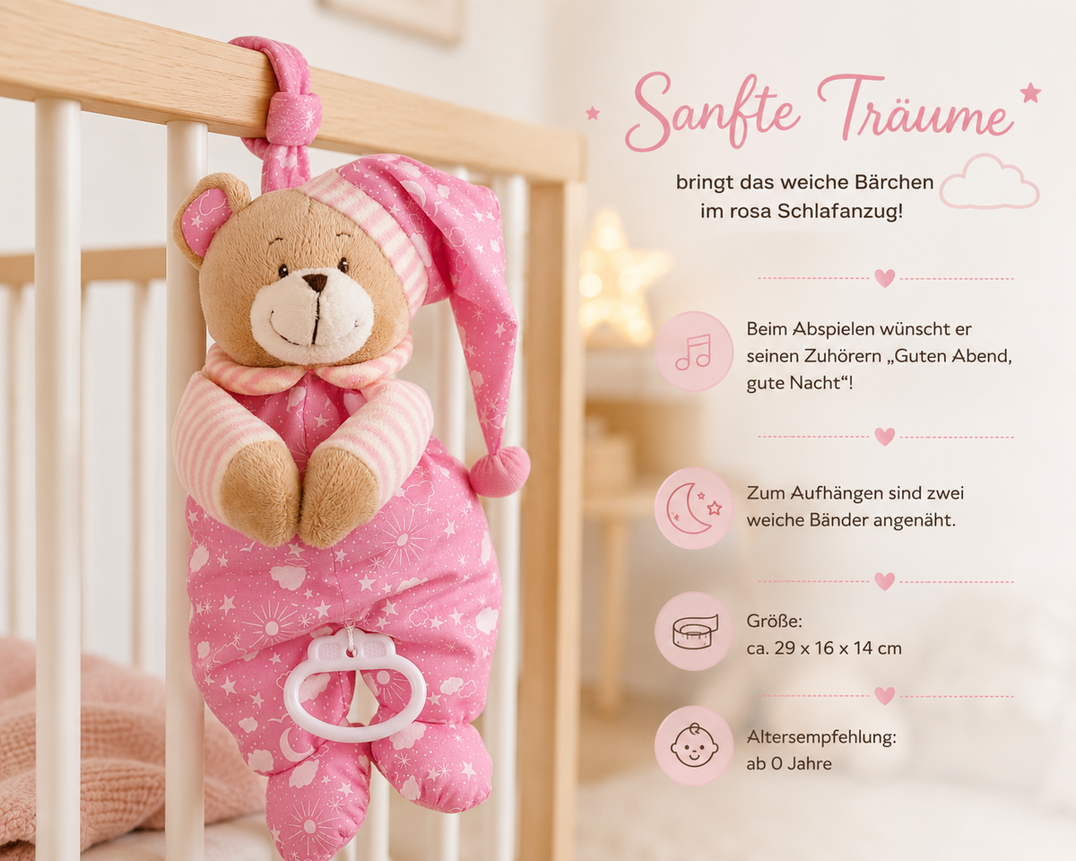 Windeltorte Zwillinge Bärenschwestern rosa – 2 Spieluhren