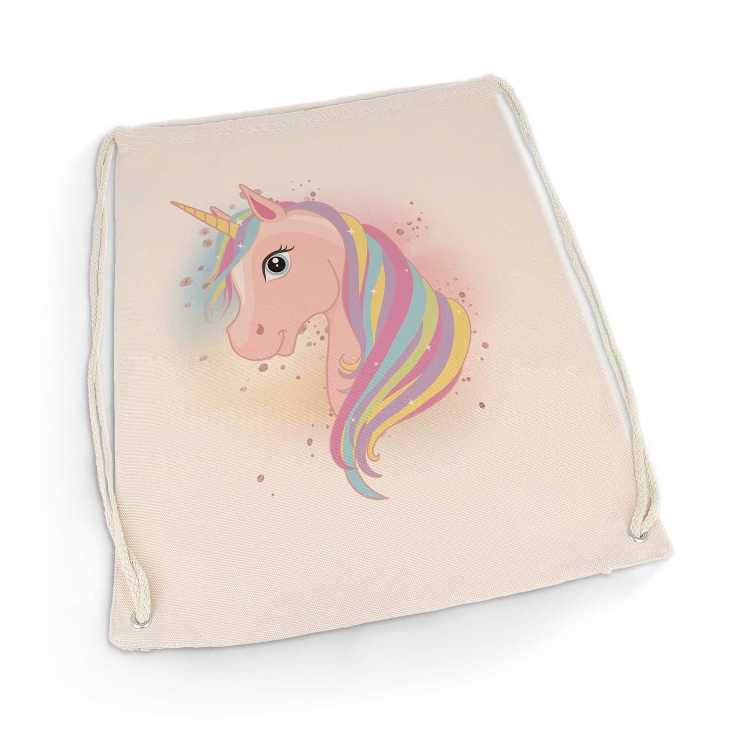 Bedruckter Turnbeutel für Kinder im Einhorn Design
