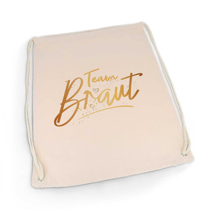 Bedruckter Turnbeutel im Team Braut Design