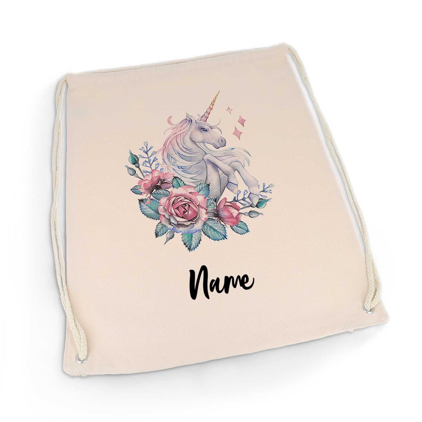 Bedruckter Turnbeutel für Kinder im Watercolor Einhorn Design