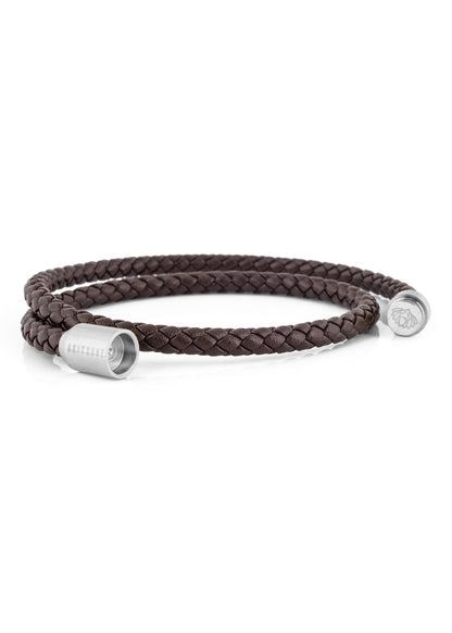 Suprema Leather Bracelet Silver - Brown