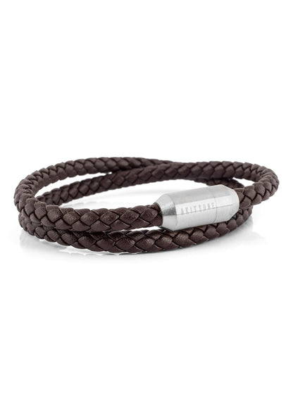 Suprema Leather Bracelet Silver - Brown