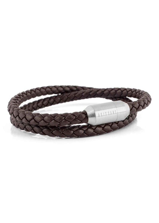 Suprema Leather Bracelet Silver - Brown