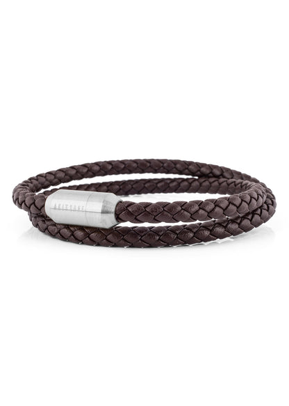 Suprema Leather Bracelet Silver - Brown