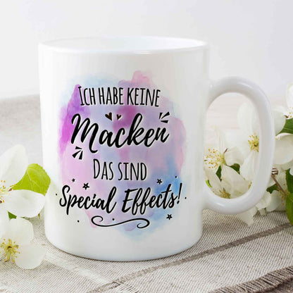 Bedruckte Tasse mit Spruch - Ich habe keine Macken