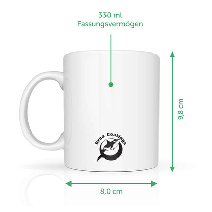 Bedruckte Tasse mit Spruch Die besten Lehrer lehren aus dem Herzen