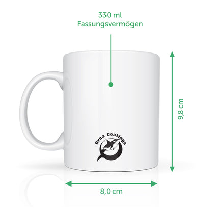 Bedruckte Tasse mit Spruch Herr lass Hirn regnen!