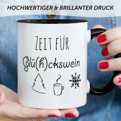 Bedruckte Tasse mit Weihnachtsmotiv - Zeit für Glühckswein