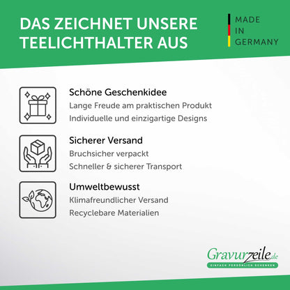 Teelichthalter aus Holz mit UV Druck - Regenbogen Design - Personalisiert mit Namen