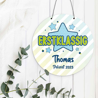 Personalisiertes Türschild - Geschenk zur Einschulung - Für Jungen und Mädchen - Erstklassig