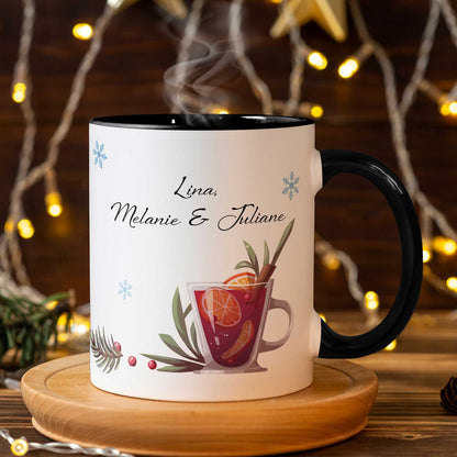 Bedruckte Tasse mit Weihnachtsmotiv - Mädels Glühwein mit Namen