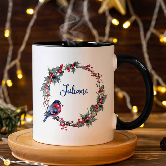 Bedruckte Tasse mit Weihnachtsmotiv - Weihnachtskranz