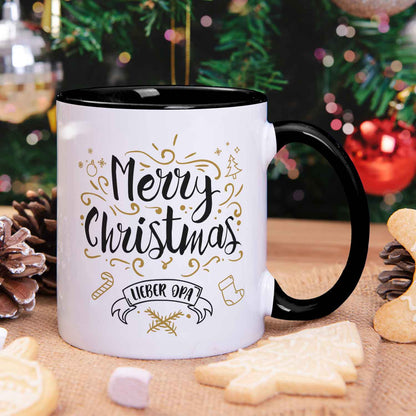Bedruckte Tasse mit Weihnachtsmotiv im Merry Christmas Lieber Opa Design