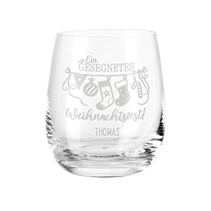 Teelicht mit Gravur - Weihnachtsdeko - Ein gesegnetes Weihnachtsfest - Personalisiert mit Name