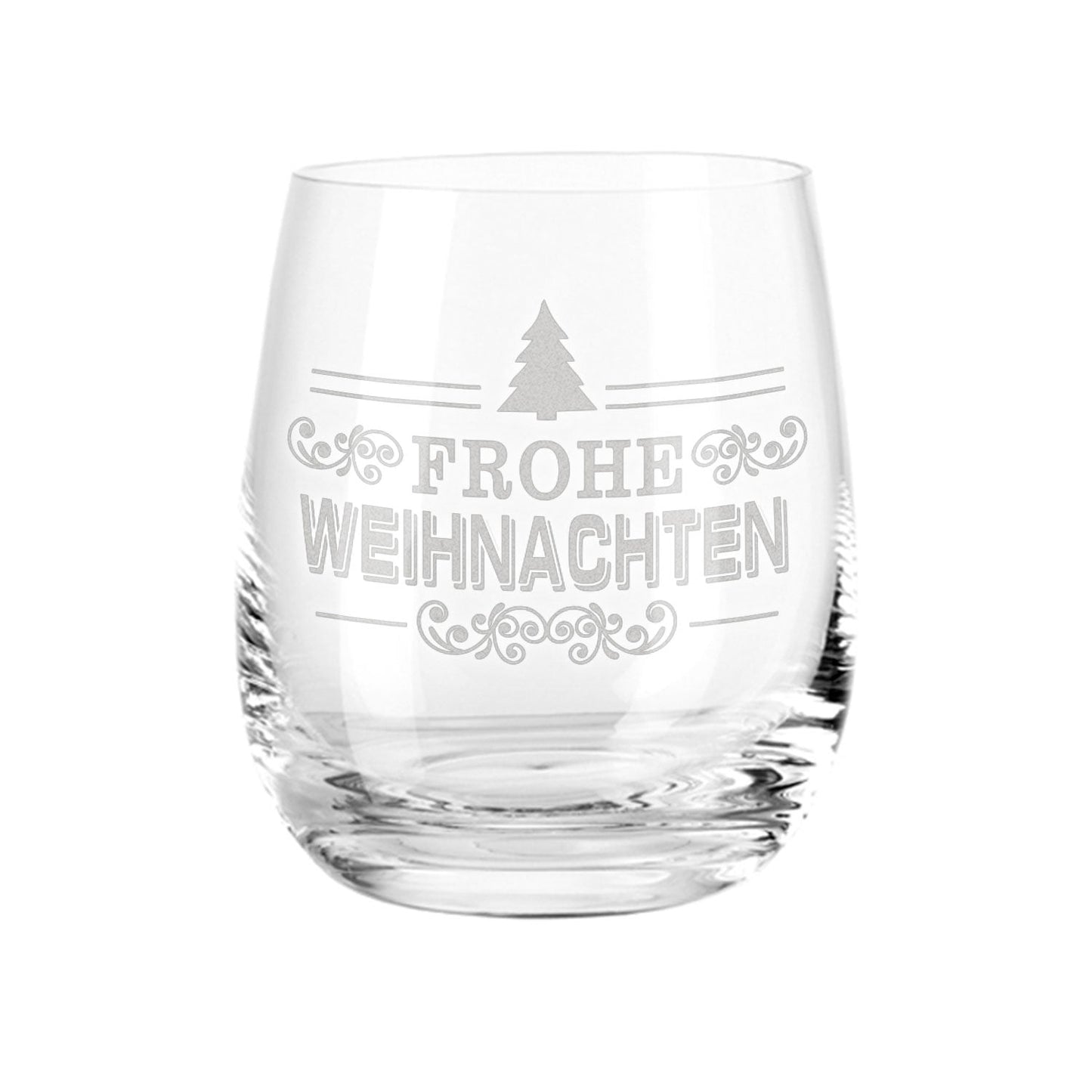 Teelicht mit Gravur - Weihnachtsdeko - Frohe Weihnachten Vintage V2