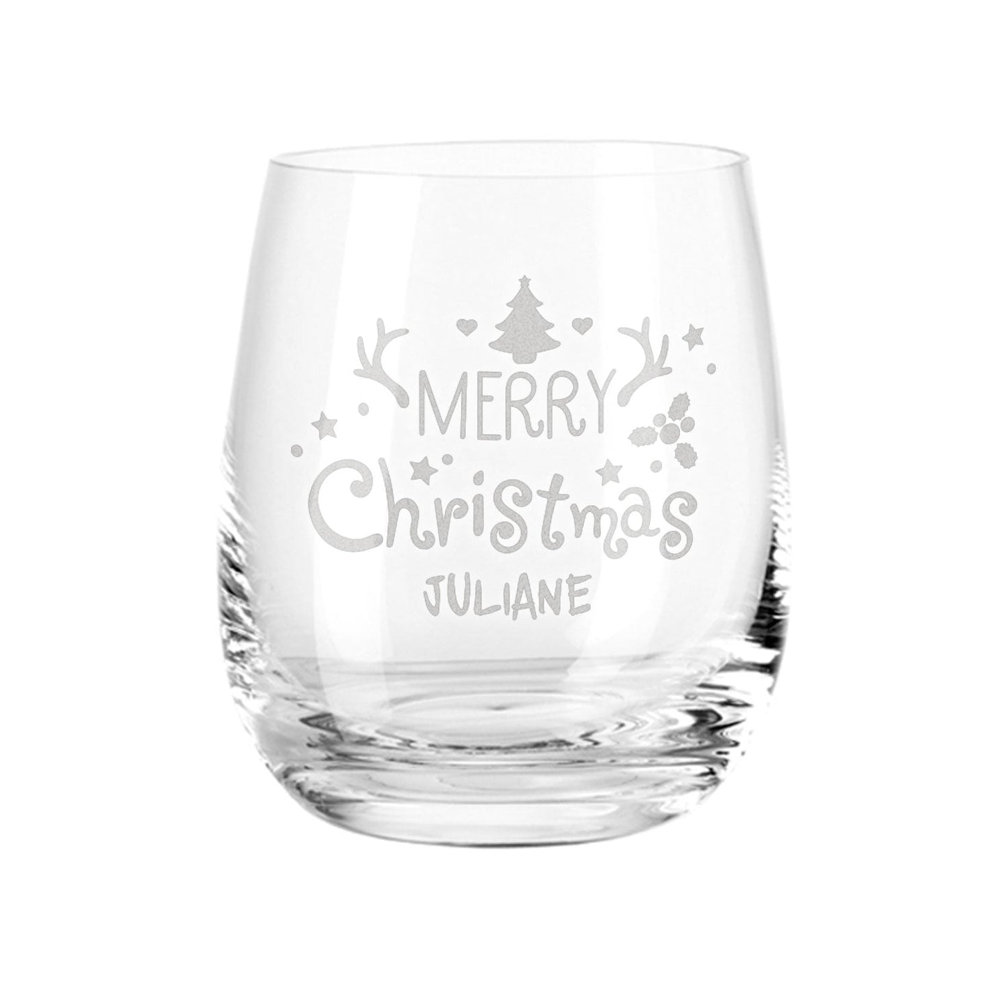 Teelicht mit Gravur - Weihnachtsdeko - Merry Christmas - Personalisiert mit Name