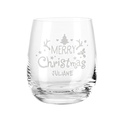 Teelicht mit Gravur - Weihnachtsdeko - Merry Christmas - Personalisiert mit Name