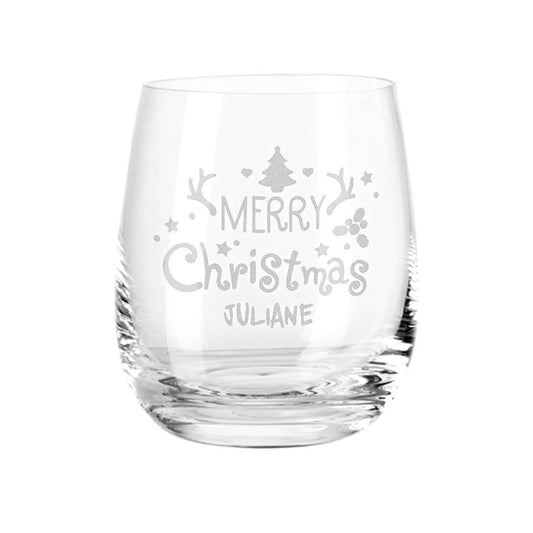 Teelicht mit Gravur - Weihnachtsdeko - Merry Christmas - Personalisiert mit Name
