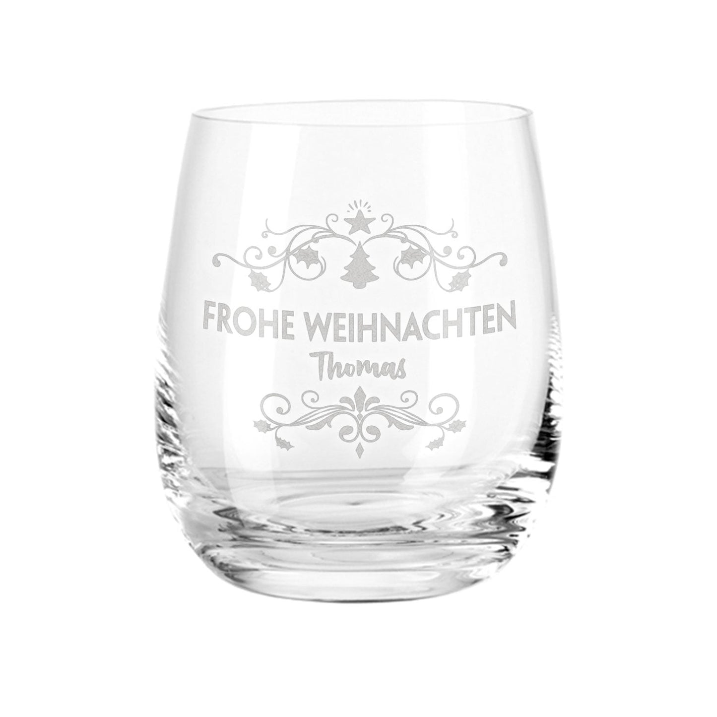 Teelicht mit Gravur - Weihnachtsdeko - Frohe Weihnachten Vintage - Personalisiert mit Name