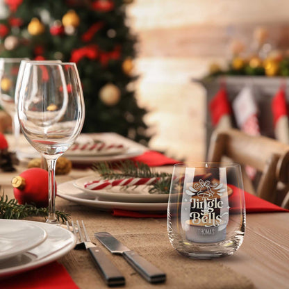 Teelicht mit Gravur - Weihnachtsdeko - Jingle Bells - Personalisiert mit Name