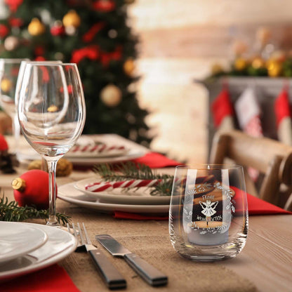 Teelicht mit Gravur - Weihnachtsdeko - Frohe Weihnachten Engel