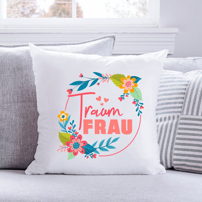 Bedrucktes Kissen mit Spruch Traumfrau