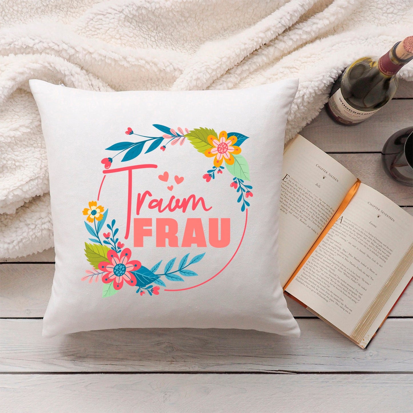 Bedrucktes Kissen mit Spruch Traumfrau