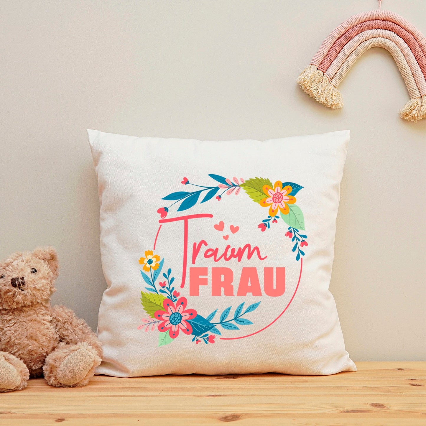 Bedrucktes Kissen mit Spruch Traumfrau
