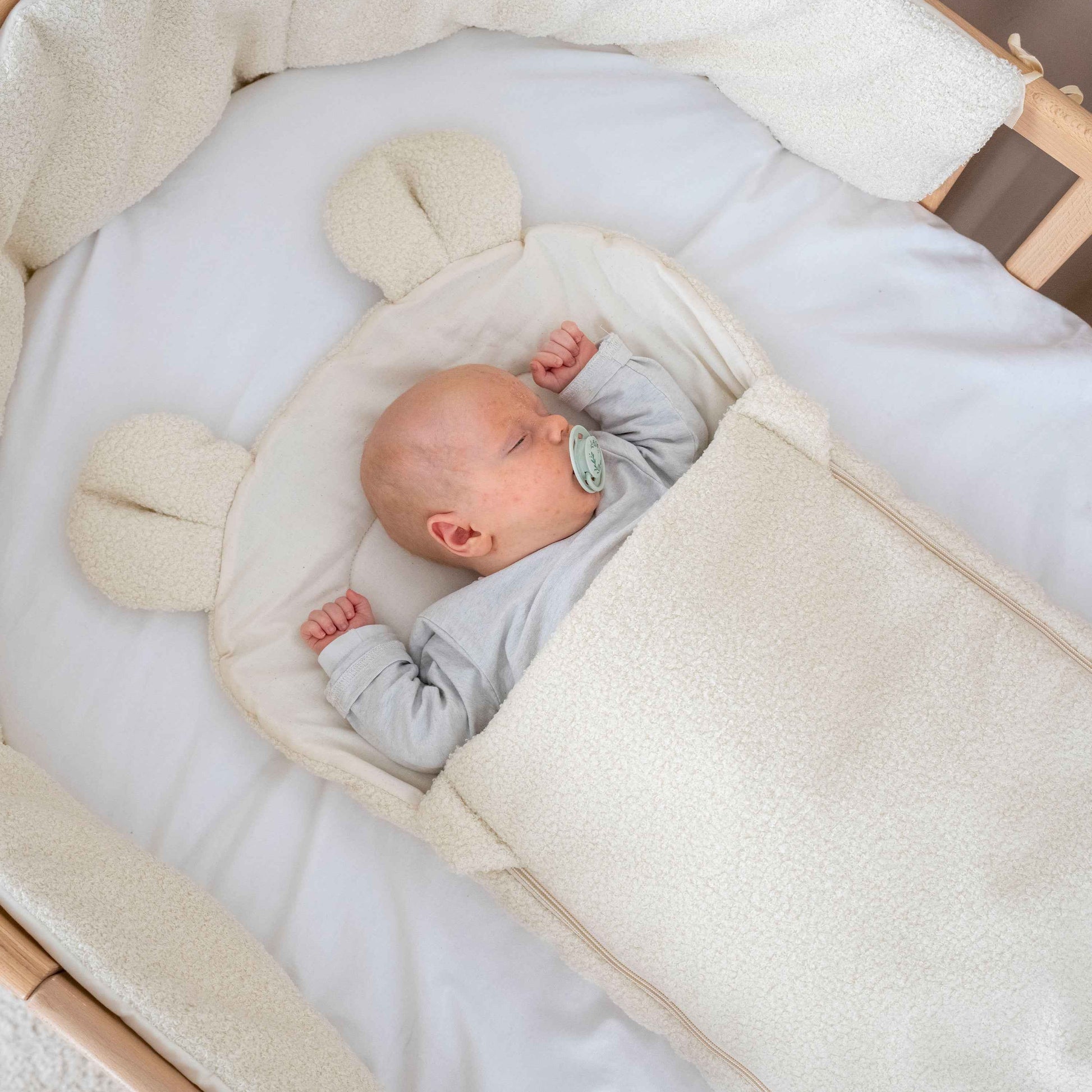 Babyschlafsack Teddyohren Teddy Boucle - kuscheliger Ganzjahresschlafsack