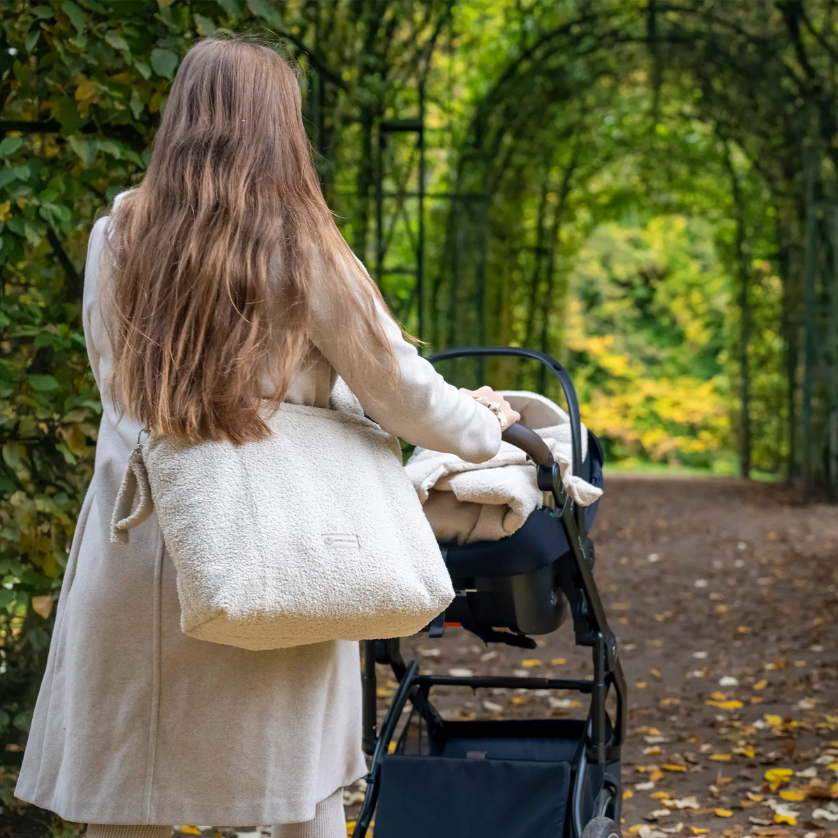 Wickeltasche Bouclé – für Kinderwagen