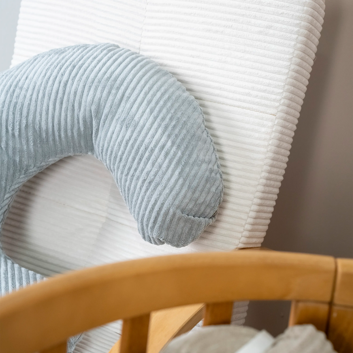 U-shaped corduroy nursing pillow with removable cover - ergonomic moon-shaped nursing pillow