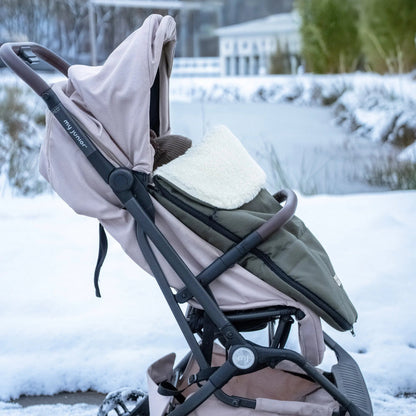 Winter footmuff, water-repellent, with merino wool lining - stroller