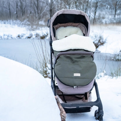 Winter footmuff, water-repellent, with merino wool lining - stroller