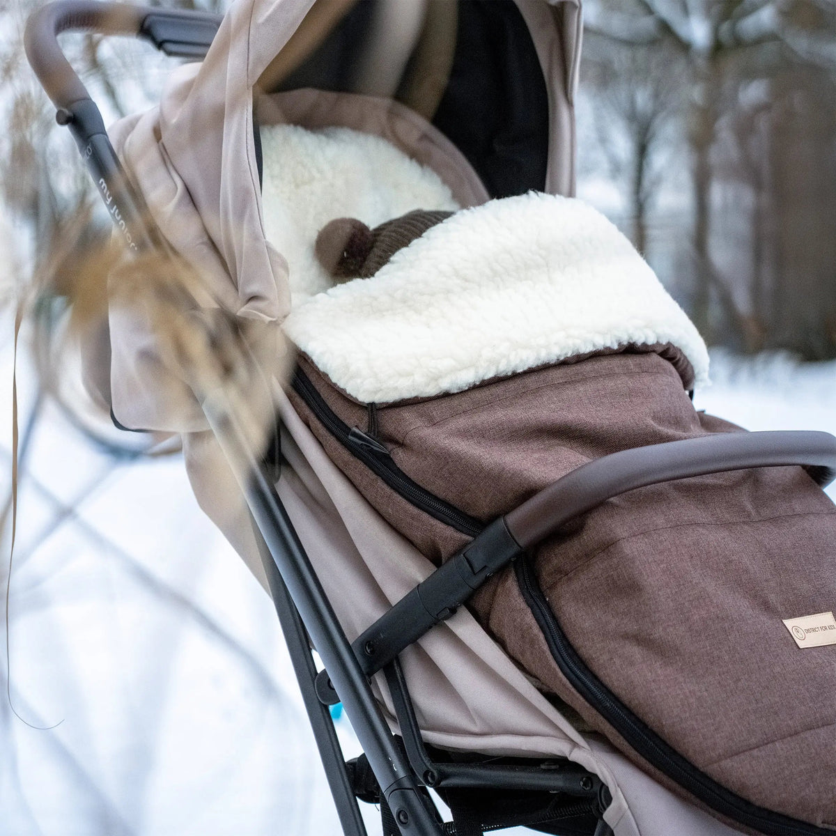 Winter footmuff, water-repellent, with merino wool lining - stroller