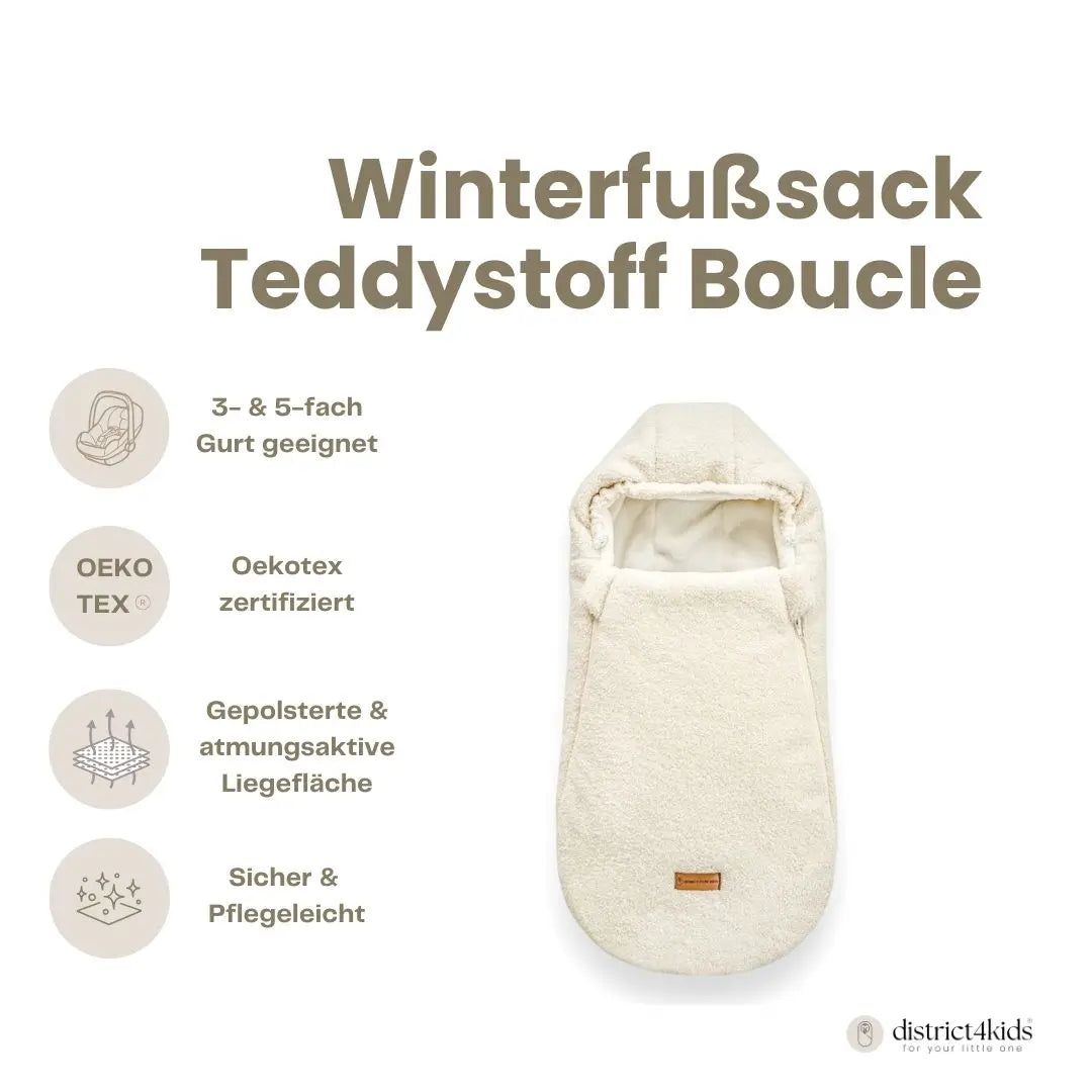 Winterfußsack Bouclé – kuschelig warm