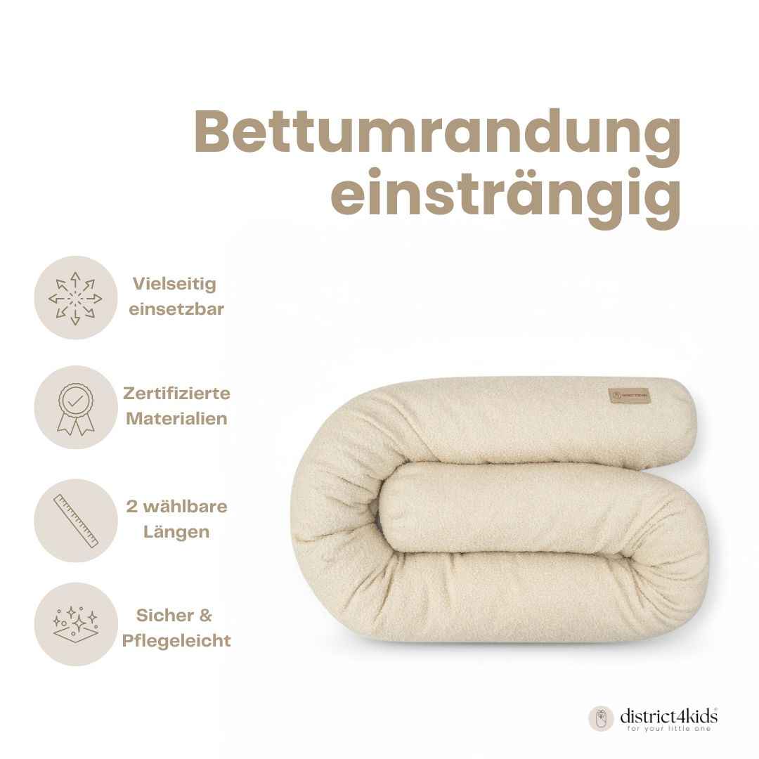 Bettschlange einsträngig Teddystoff Boucle – Schutz & Vielseitig