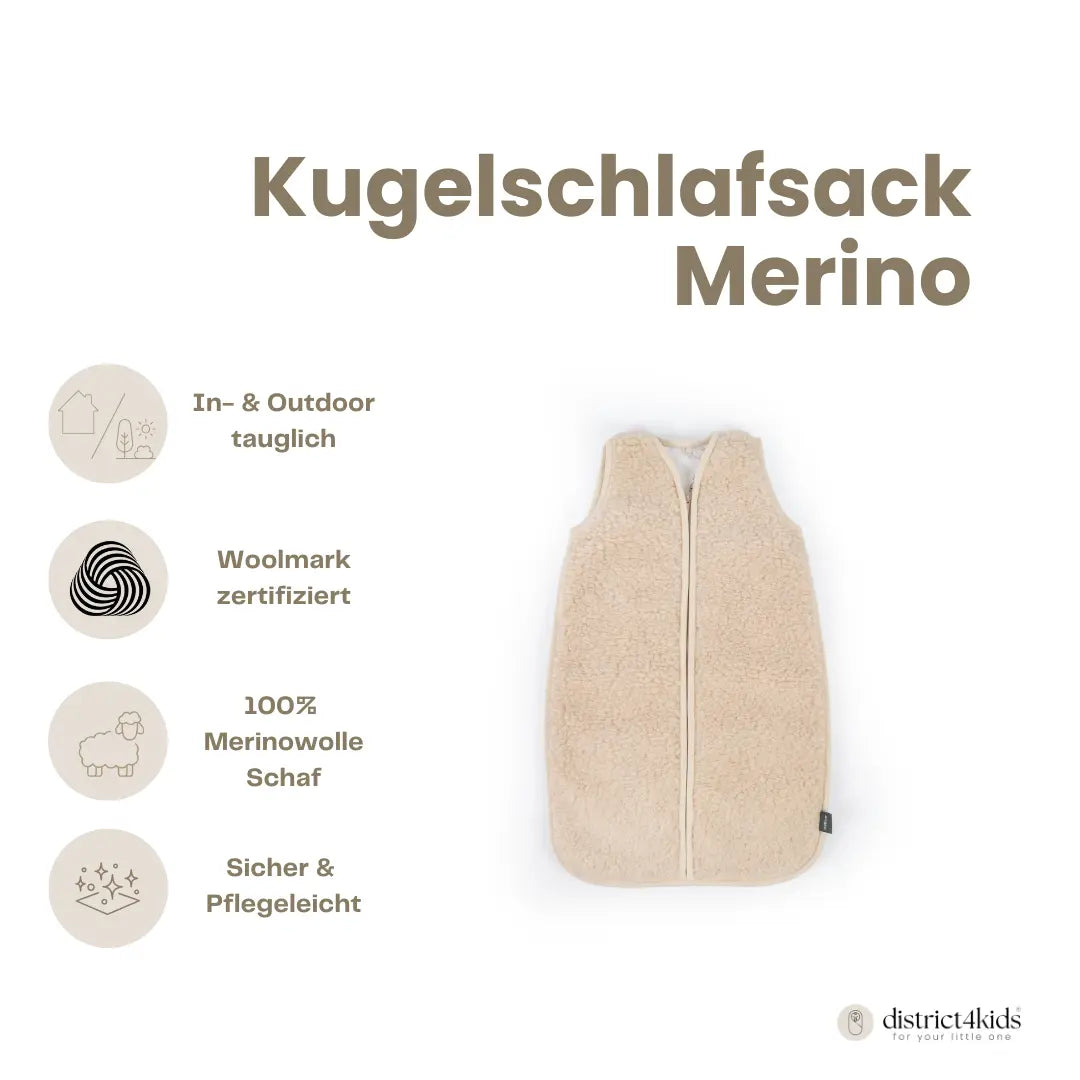 Babyschlafsack Merinowolle Wollwalk - 3.5 TOG Winterschlafsack
