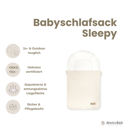 Babyschlafsack Sleepy Baumwolle kariert – Ganzjahresschlafsack