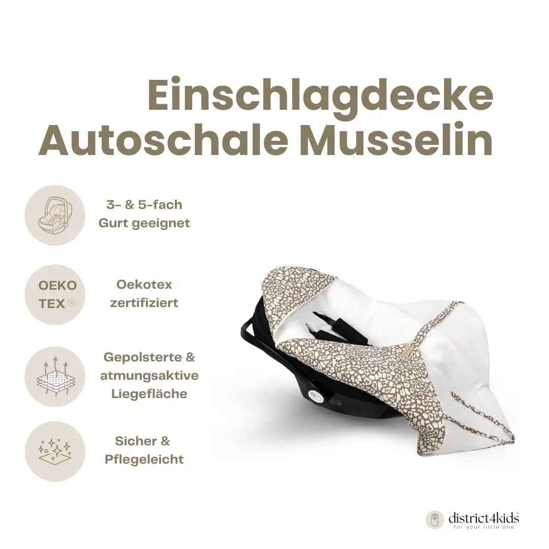 Einschlagdecke Musselin Leo – 2.5 TOG, Babyschale District for Kids