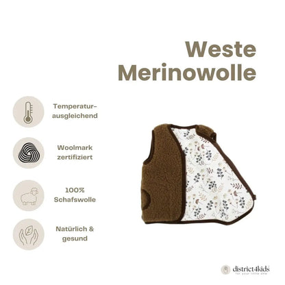 Kinderweste Merino Muster – atmungsaktiv & hautfreundlich District for Kids