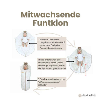 Pucksack Baumwolle kariert mitwachsend - Ganzjahresschlafsack & Einschlafhilfe