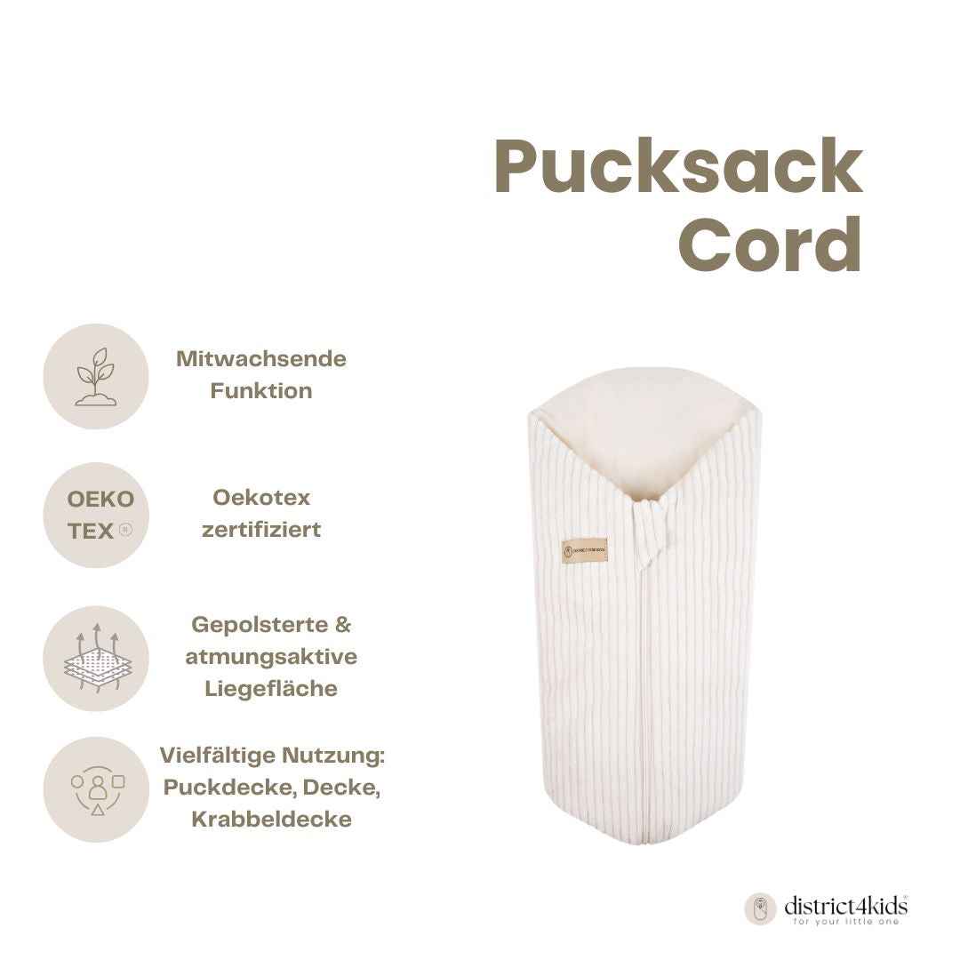 Pucksack Cord mitwachsend - Wärmender Ganzjahres Babyschlafsack