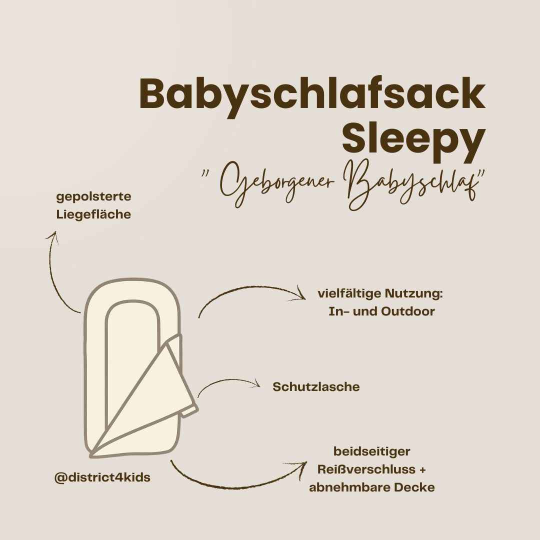 Babyschlafsack Sleepy Baumwolle kariert – Ganzjahresschlafsack