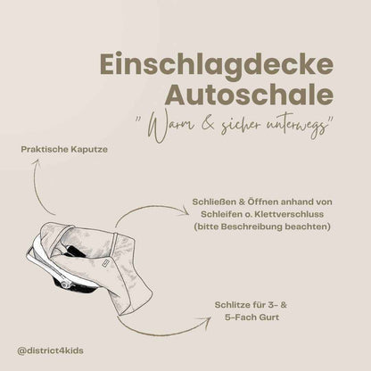 Einschlagdecke Musselin Teddybär – Perfekt für Autoschale Ganzjährig
