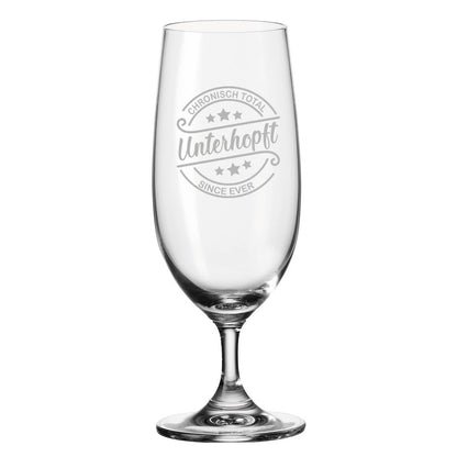 Leonardo Bierglas mit Gravur "Unterhopft"