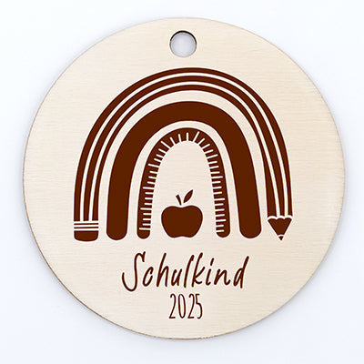Bedruckter Holzanhänger (Schultüte)