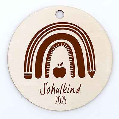 Bedruckter Holzanhänger (Schultüte)