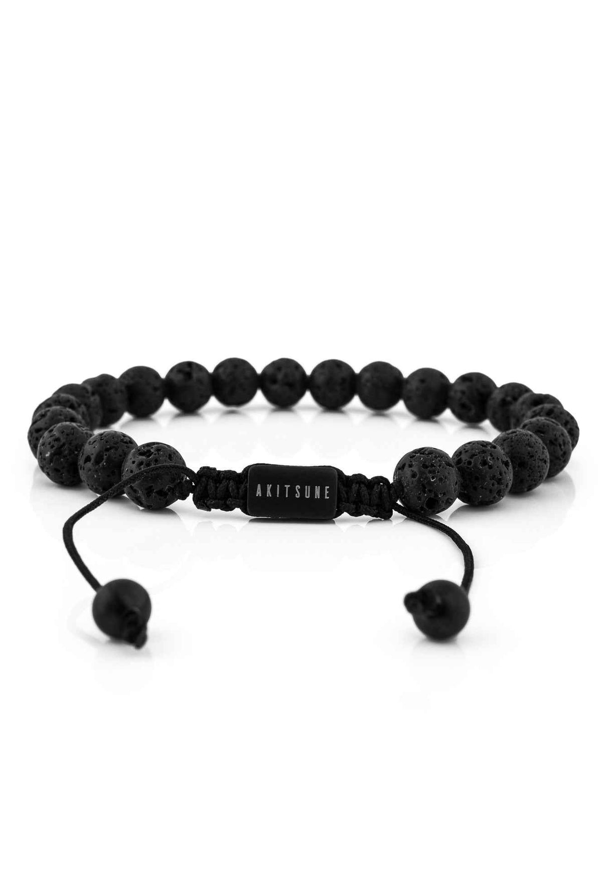 Venatio Beaded Bracelet Black-Lava Stone Black
